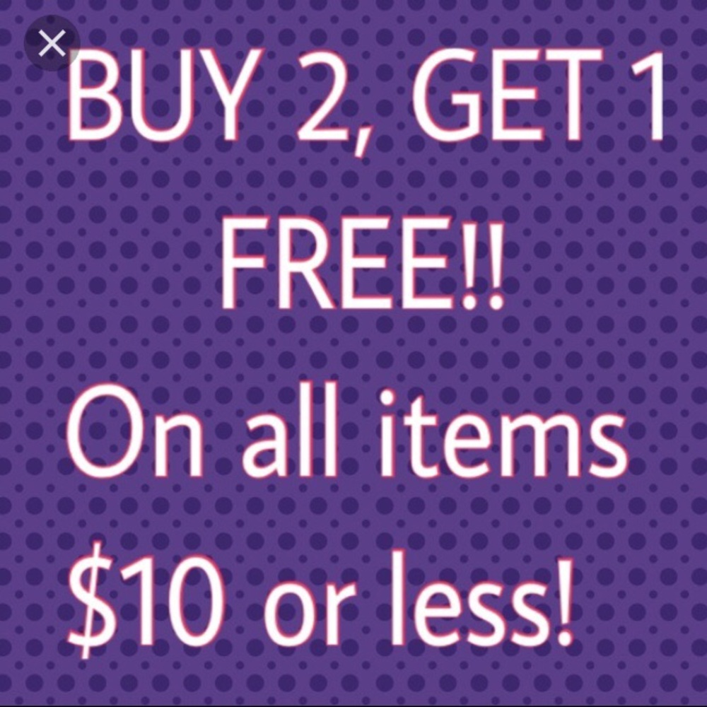 Sale‼️ Buy any 2 get 3rd item free on any $10 item